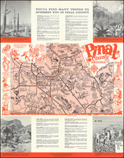 Arizona and Pictorial Maps Map By Pinal County Development Board