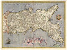 Southern Italy Map By Abraham Ortelius