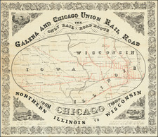 Illinois, Wisconsin and Iowa Map By Henry Acheson