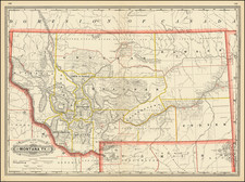 Montana Map By George F. Cram