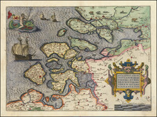 Netherlands Map By Abraham Ortelius