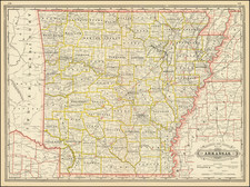 Arkansas Map By George F. Cram