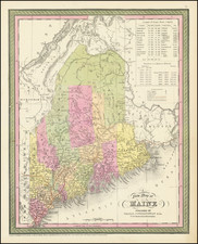 A New Map Of Maine By Thomas, Cowperthwait & Co.