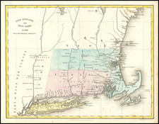 New England, Connecticut, Maine, Massachusetts and New Hampshire Map By Hinton, Simpkin & Marshall