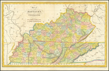 Map of the States of Kentucky and Tennessee By Hinton, Simpkin & Marshall