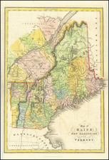 New England, Maine, New Hampshire and Vermont Map By Hinton, Simpkin & Marshall