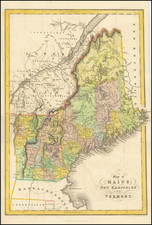 New England, Maine, New Hampshire and Vermont Map By Hinton, Simpkin & Marshall