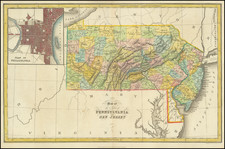 New Jersey, Pennsylvania and Philadelphia Map By Hinton, Simpkin & Marshall