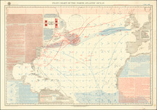 Atlantic Ocean Map By U.S. Navy Hydrographic Office