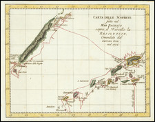 [Cook's Route through New Caledonia and New Hebrides]  Carta delle scoperte fatte nel mar Pacifico sopra il Vascello la Resolution, Comandata dal Capitano Cook, nel 1774