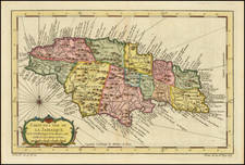 Jamaica Map By Jacques Nicolas Bellin