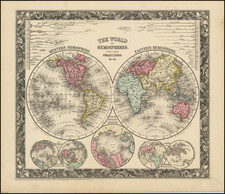 World Map By Samuel Augustus Mitchell Jr.