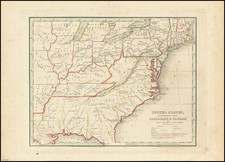 United States, Exhibiting the Railroads & Canals By Thomas Gamaliel Bradford