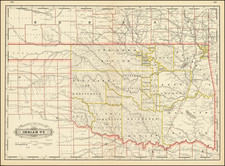 Oklahoma & Indian Territory Map By George F. Cram