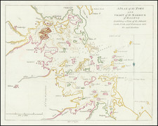 A Plan of the Town and Chart of the Harbour of Boston Exhibiting a View of the Islands Castle Forts and Entrances into said Harbour By Gentleman's Magazine