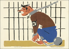 (Second World War - Anti-Nazi Propaganda) [Adolf Hitler as a Dog-like Prisoner.]