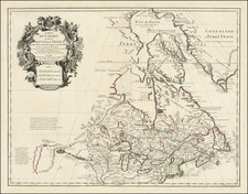 New England, Midwest, Michigan, Plains, Rocky Mountains, Canada and Western Canada Map By Guillaume De L'Isle