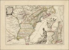 United States, New England, Mid-Atlantic, Southeast, Midwest, North America and American Revolution Map By Jean de Beaurain