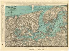 Washington and British Columbia Map By Puget Sound Navigation Company