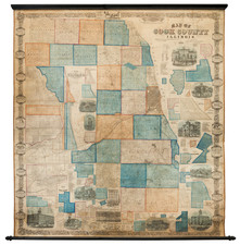 Illinois and Chicago Map By S.H.  Burnhams  &  J. Van Vechten