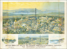 Official Bird's-Eye View of the California Midwinter International Exposition  San Francisco ~ California By Charles Graham