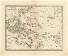 Pacific Ocean, Pacific, Australia, Oceania and Other Pacific Islands Map By Christian Gottlieb Reichard / Christoph Fembo