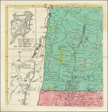 New England, Vermont, New York State and Boston Map By Tobias Conrad Lotter