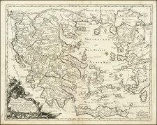 Greece Map By Giacomo Giovanni Rossi - Giacomo Cantelli da Vignola