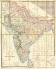 Map of India, Constructed with great care and research From All The Latest Authorities and intended more particularly to facilitate reference to The Civil and Military Stations.  Dedicated to Sir  James Rivett Carnac Bart. Chairman of  the Court of Directors of the Honble The East India Company Arranged under the direction of Captain R. M. Grindlay . . . 1857