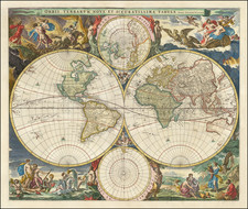 World and California as an Island Map By Nicolaes Visscher I