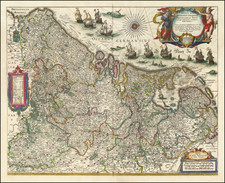 Netherlands and Belgium Map By Willem Janszoon Blaeu