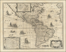 America Map By Melchior Tavernier / Petrus Bertius