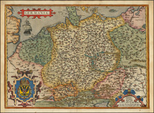 Netherlands, Poland and Germany Map By Abraham Ortelius