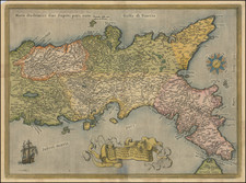 [Kingdom of Naples]  Regni Neapolitani Verissima Secundum Antiquorum et Recentiorum Traditionem Descriptio, Pyrrho Ligorio Acut. By Abraham Ortelius