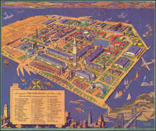 [San Francisco]  A cartograph of Treasure Island in San Francisco Bay  Golden Gate International Exposition By Ruth Taylor White