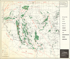 Texas and New Mexico Map By Midland Map & Engineering Company