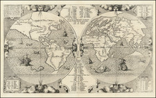 World and Australia Map By Benedictus Arias Montanus