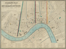 Norman's Plan of New Orleans & Environs, 1849 By Benjamin Moore Norman