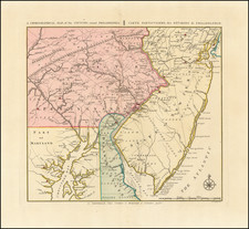 Mid-Atlantic, New Jersey, Pennsylvania, Delaware and American Revolution Map By Covens & Mortier / Bernard Romans