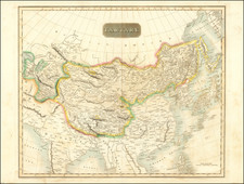 China, India and Central Asia & Caucasus Map By John Thomson