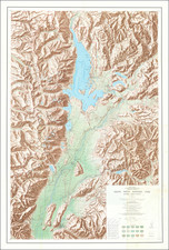 [Wall Map of Jackson Hole and Environs]  Grand Teton National Park   Wyoming - Teton Country  1968