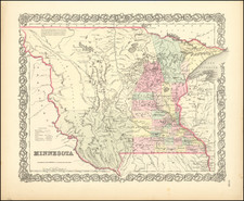 Minnesota Map By Joseph Hutchins Colton