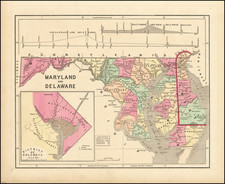 Washington, D.C., Maryland and Delaware Map By Sidney Morse