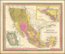 Texas, Arizona, Colorado, Utah, Nevada, New Mexico, Colorado, Utah, Mexico and California Map By Samuel Augustus Mitchell