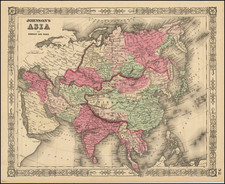 Asia Map By Alvin Jewett Johnson  &  Benjamin P Ward
