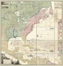 United States, North America and Atlases Map By Henry Popple