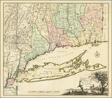 New England, Connecticut, New York State and American Revolution Map By Bernard Romans / Mortier, Covens & Zoon