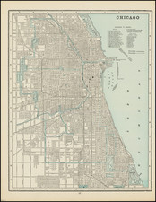 Chicago Map By George F. Cram