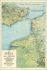 England and France Map By Imperial Airways