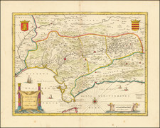 Andaluzia continens Sevillam et Cordubam By Willem Janszoon Blaeu